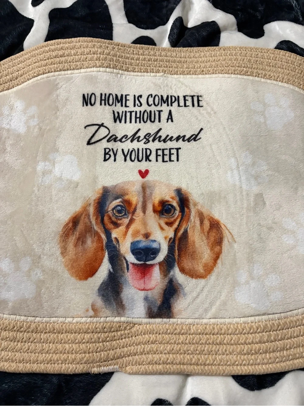 Dachshund Decorative Door Mat - Tan & Beige